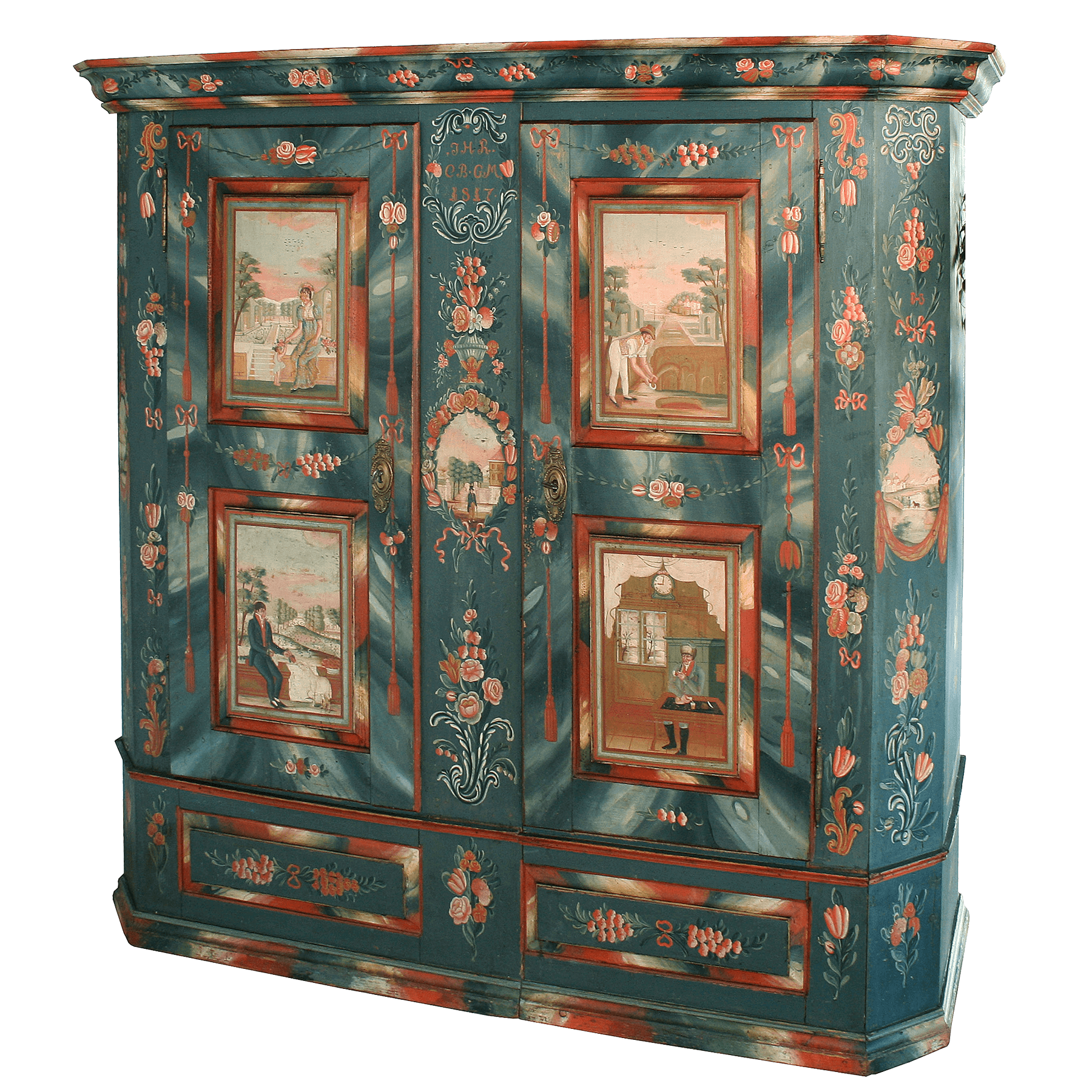 Armoire peinte à 2 portes