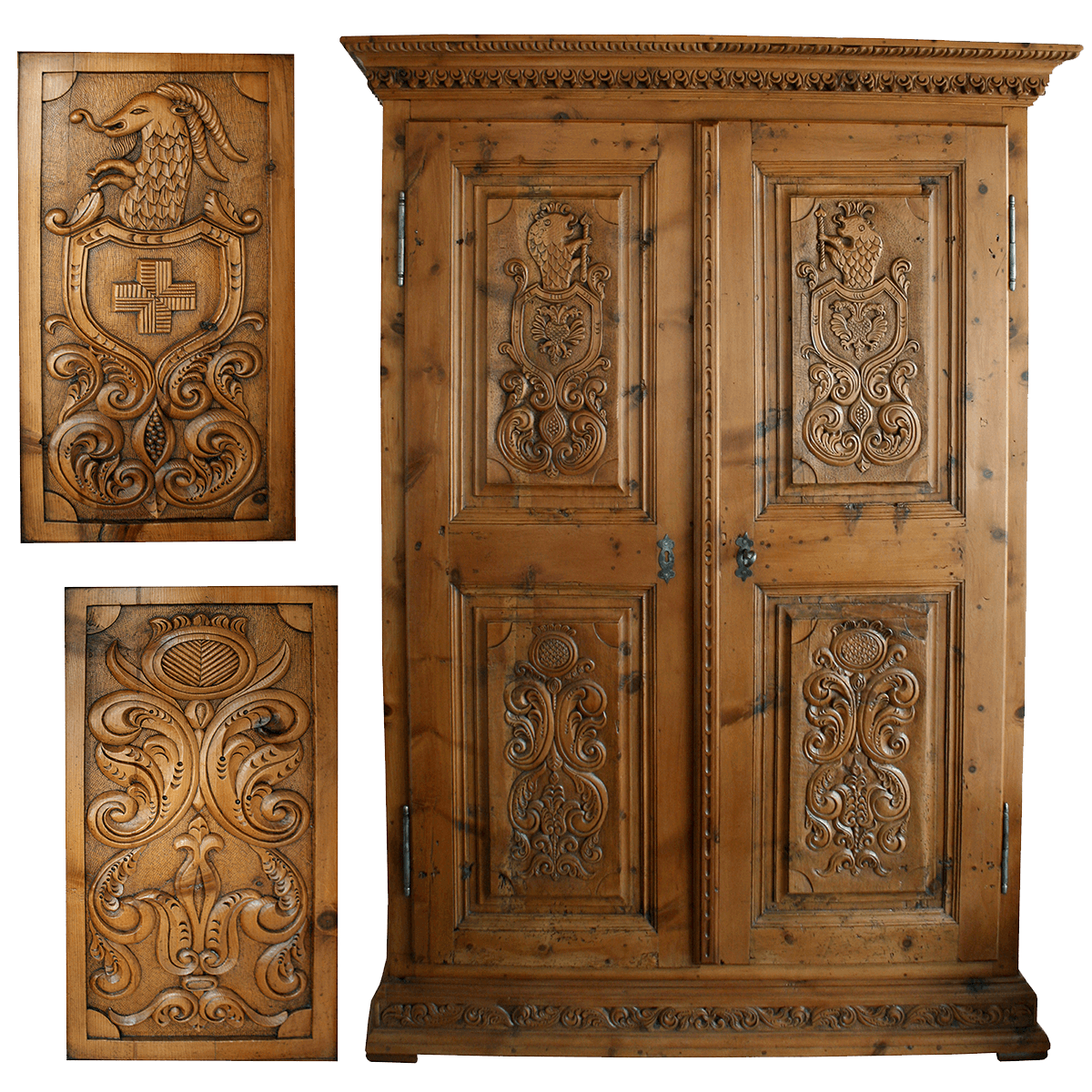 Armoire sculptée à 2 portes