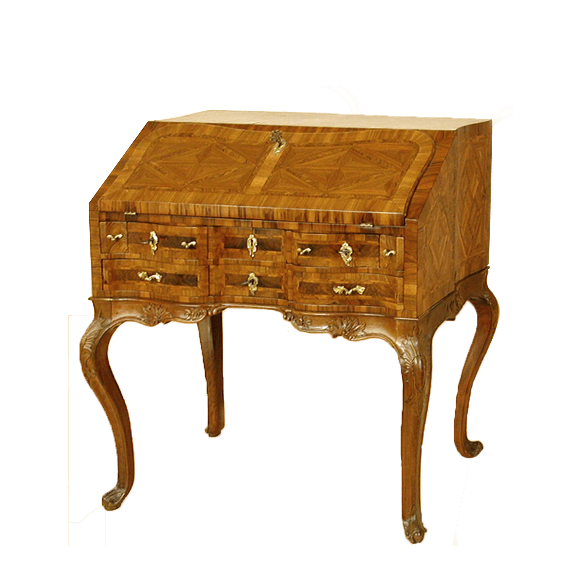 Bonheur du jour, marqueté et sculpté Louis XV