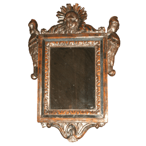 Miroir sculpté, doré et argenté