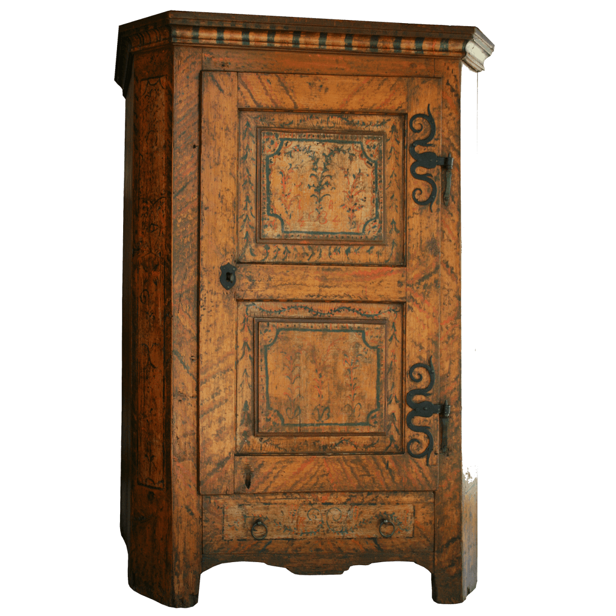Armoire peinte à 1 porte et 1 tiroir