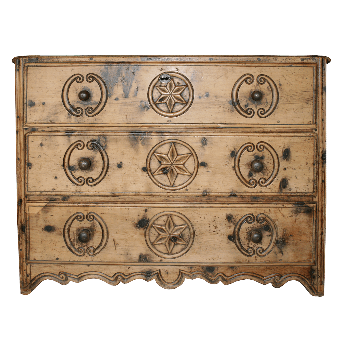Commode sculptée à 3 tiroirs