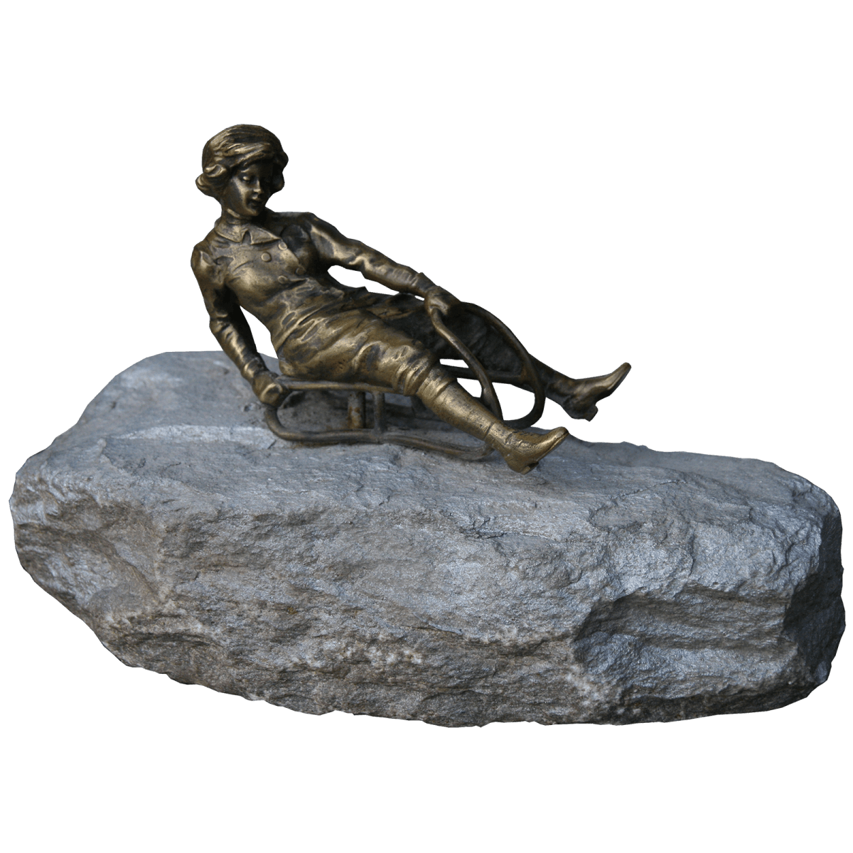 Lugeur en bronze