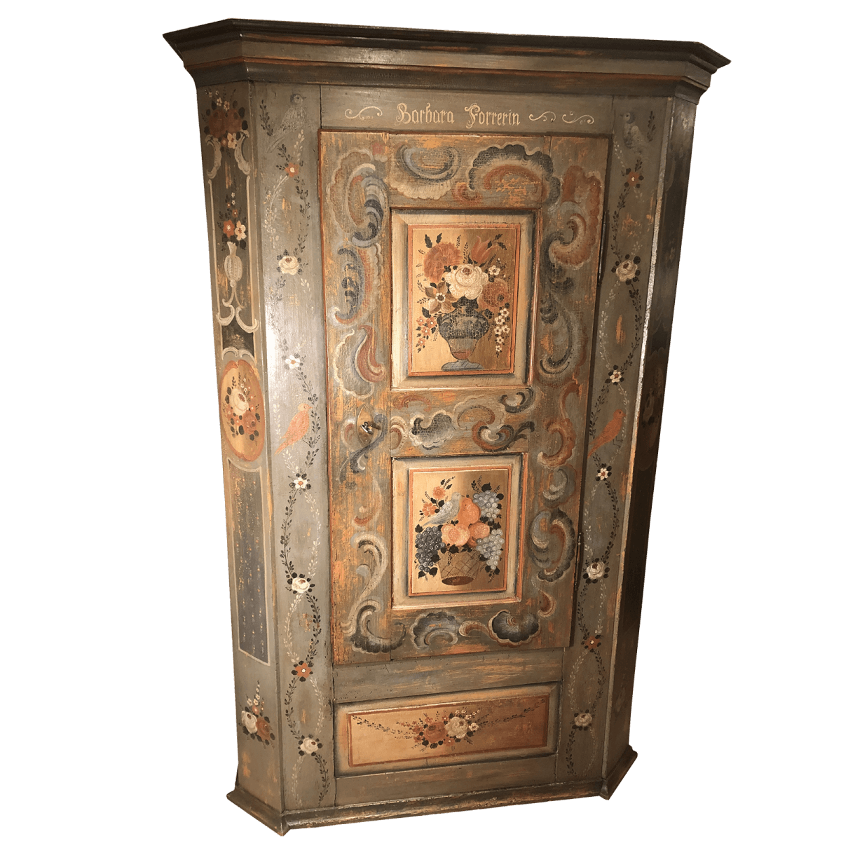 Armoire peinte à une porte.