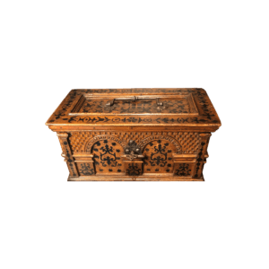 Coffret peint et sculpté