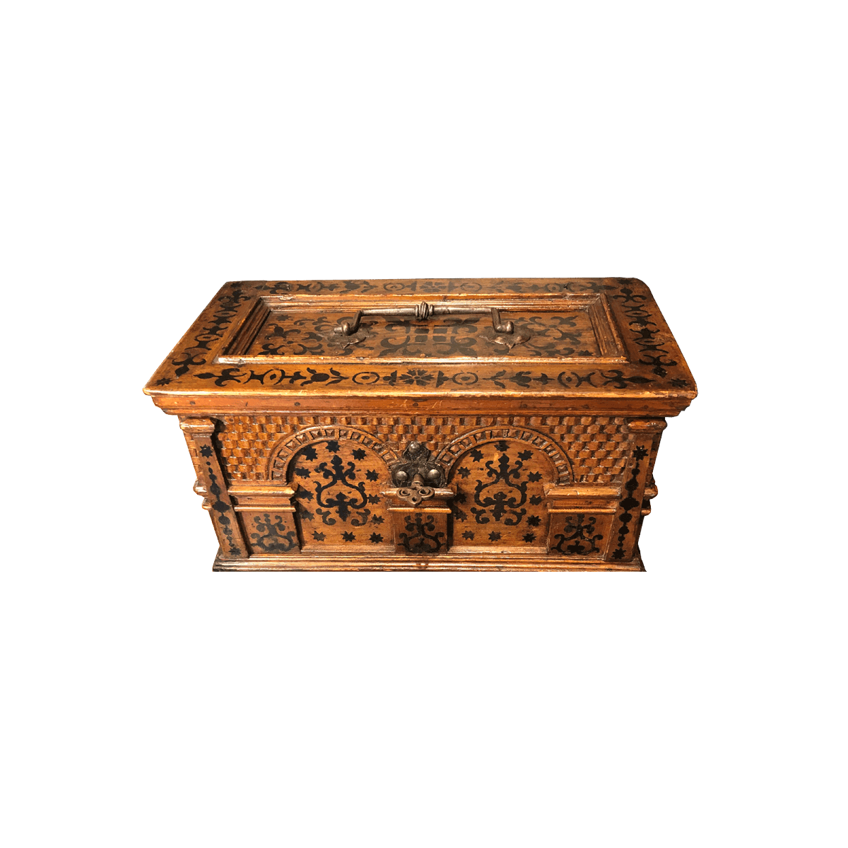 Coffret peint et sculpté