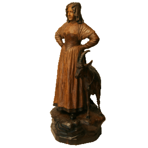 Statue de Brienz - Paysanne en costume et sa chèvre