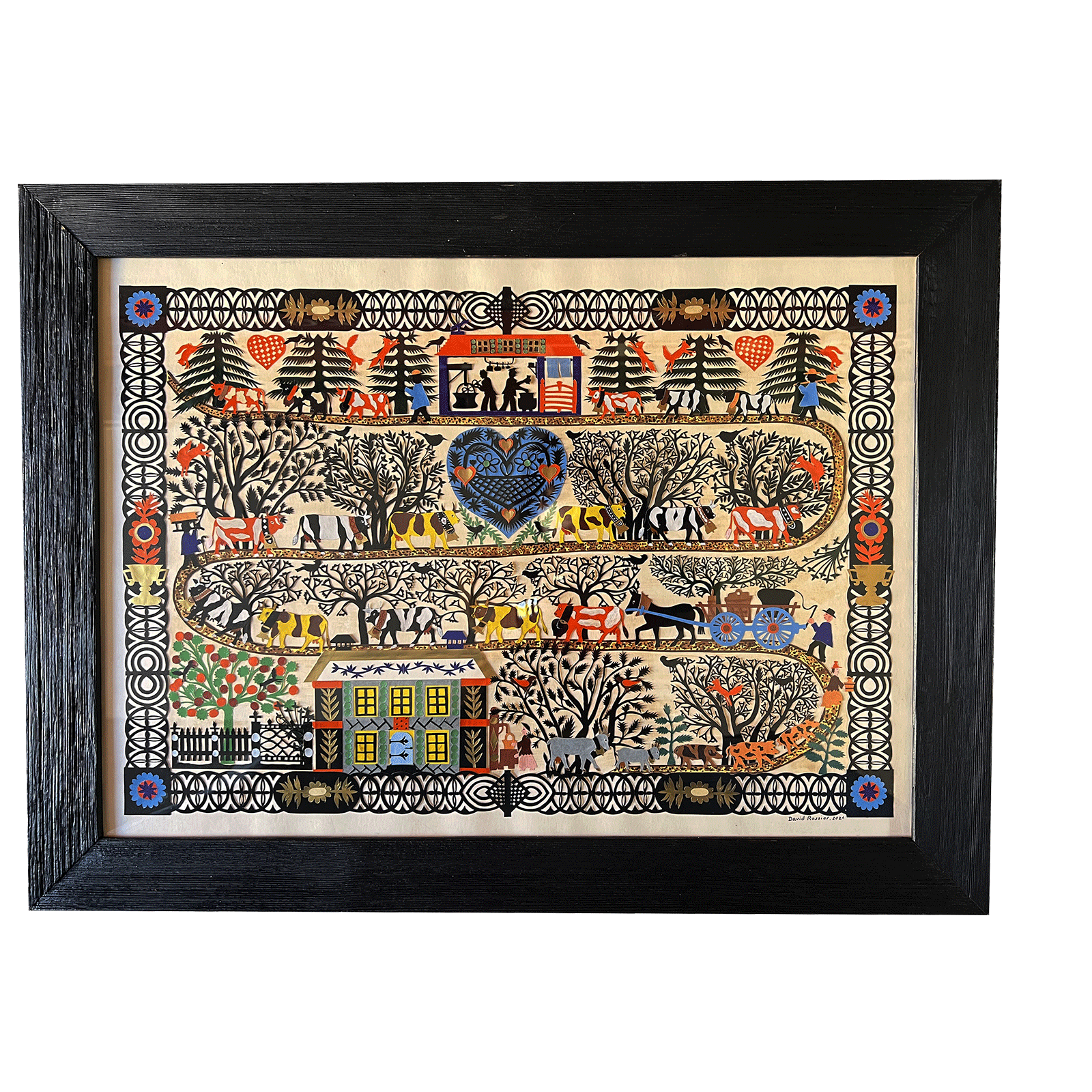 Découpage de David Rossier dans l'esprit de Johann Jakob Hauswirth (1809-1871)