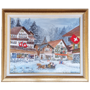 Grand tableau de Betsy Ross Koller  - Gstaad en Hiver
