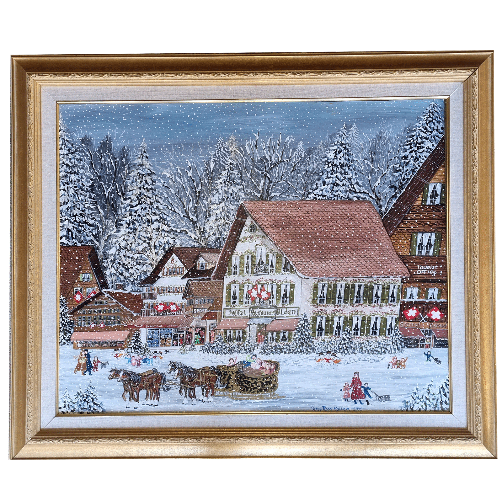 Gstaad en Hiver - Grand tableau de Betsy Ross Koller