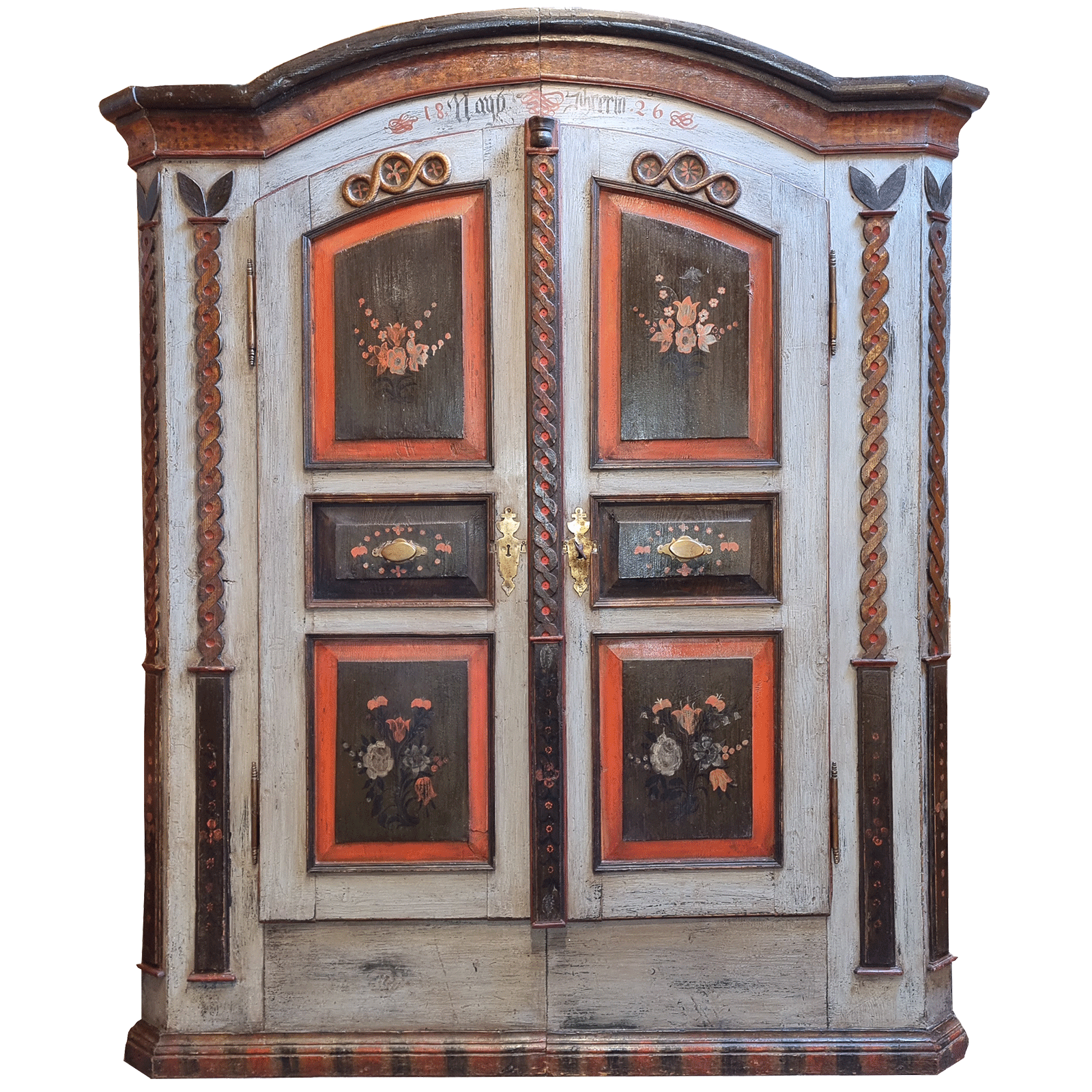 Belle armoire peinte à deux portes