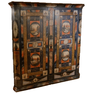 Magnifique armoire peinte à deux portes