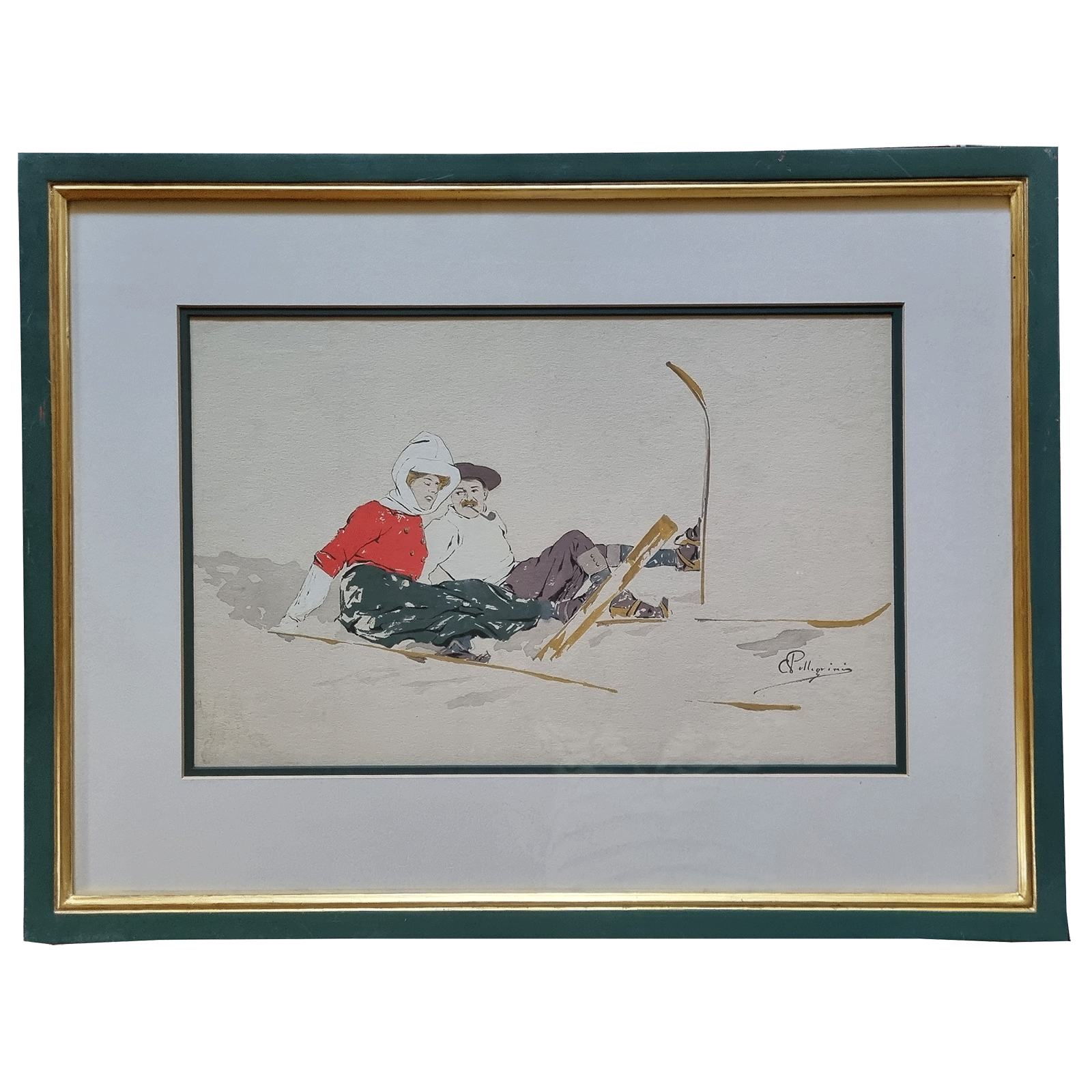 Gouache de Carlo Pellegrini (1866-1937)