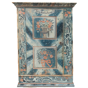 Belle armoire peinte à une porte datée 1792