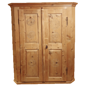 Armoire grisonne marquetée à deux portes
