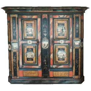 Rare armoire peinte à deux portes