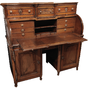Bureau sculpté à abattant anglais