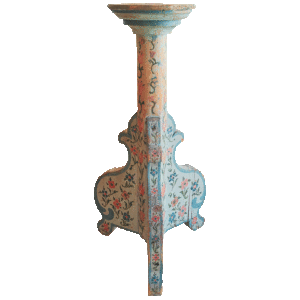 Rare stèle (porte cierge) peinte