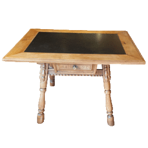 Table vieux suisse à plateau ardoise
