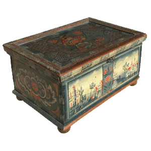Coffret peint daté 1782