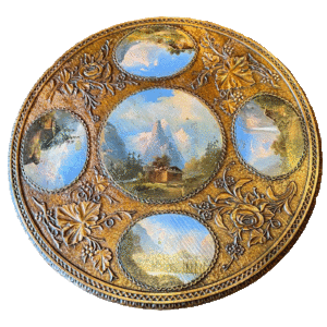 Petite table de Brienz à cinq médaillons peints