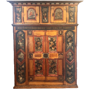 Splendide buffet peint (pouf)