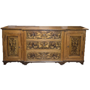 Meuble d'appui peint daté 1882